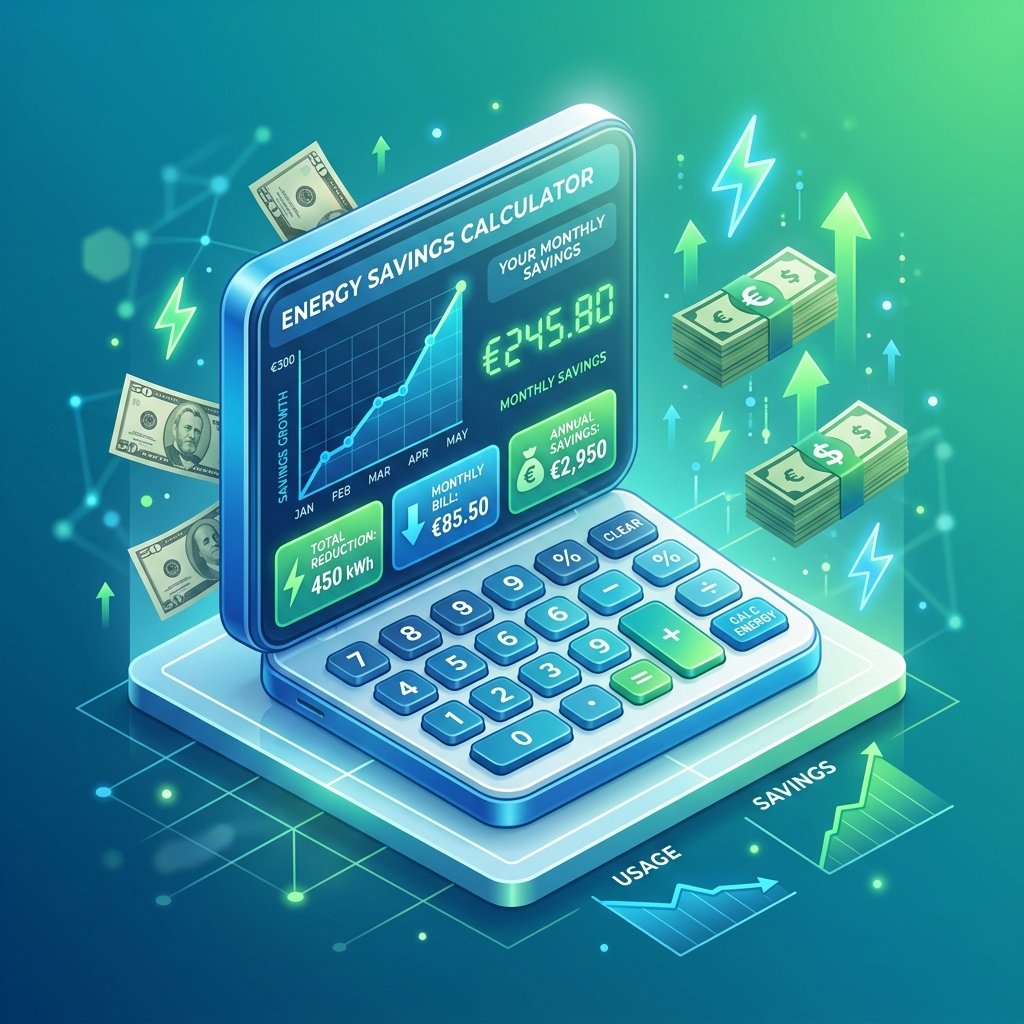Energy savings calculator showing potential yearly savings